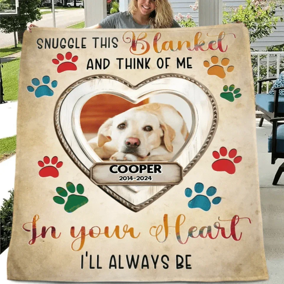 Customized Pet Memorial Blankets - Personalized Pet Name And Photo Of A Love-filled Blanket - Memorial Gifts For Pet Owners,Pet Lovers - Joliny