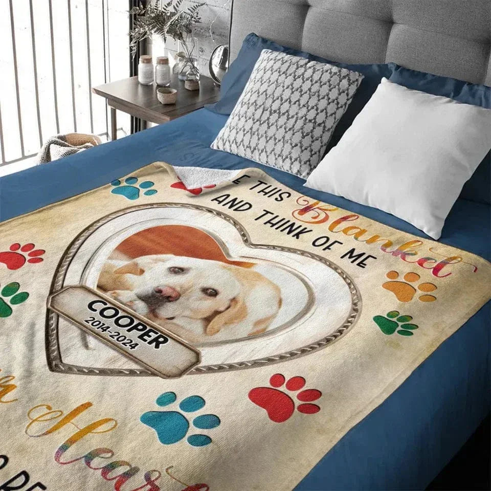 Customized Pet Memorial Blankets - Personalized Pet Name And Photo Of A Love-filled Blanket - Memorial Gifts For Pet Owners,Pet Lovers - Joliny
