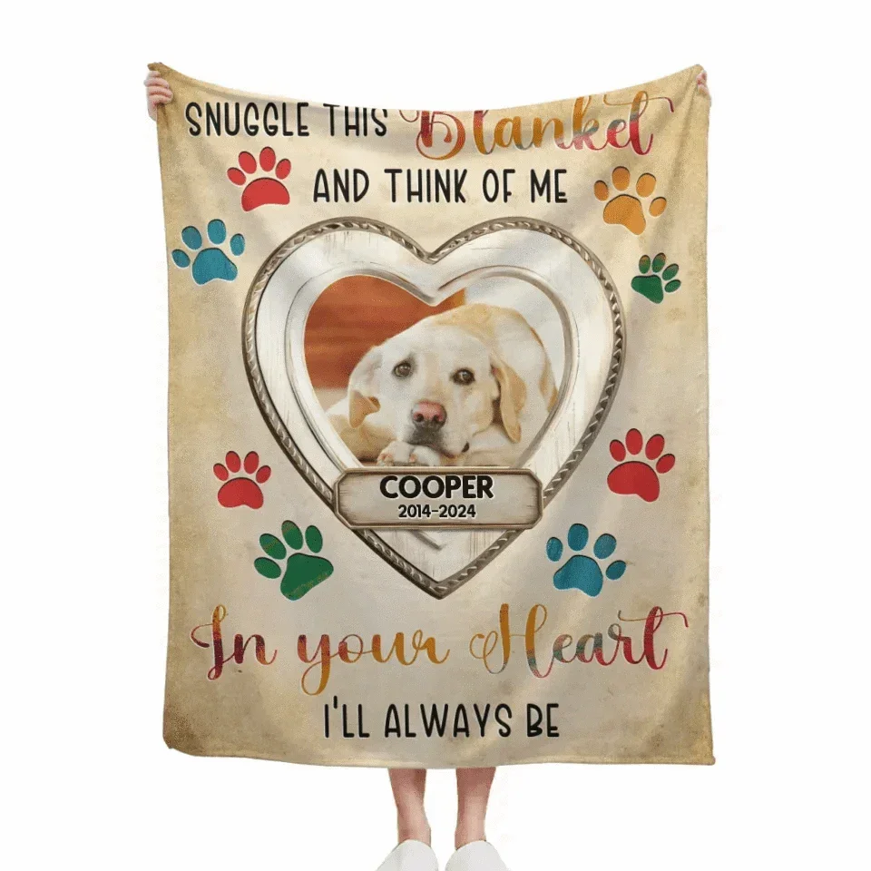 Customized Pet Memorial Blankets - Personalized Pet Name And Photo Of A Love-filled Blanket - Memorial Gifts For Pet Owners,Pet Lovers - Joliny
