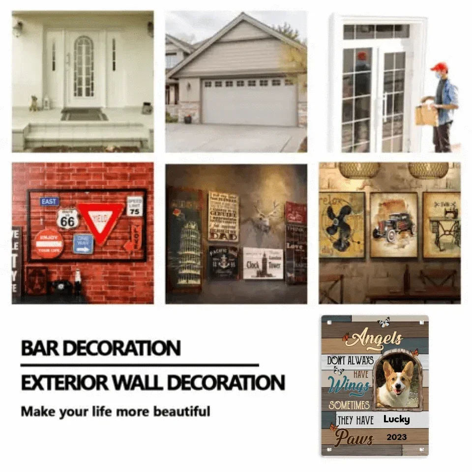 Customized Pet Memorial Metal Sign - Personalized Metal Decorative Plaques with Pet Photo,Name and Year - A Meaning Gift For Pet Owners,Pet Lovers - Joliny