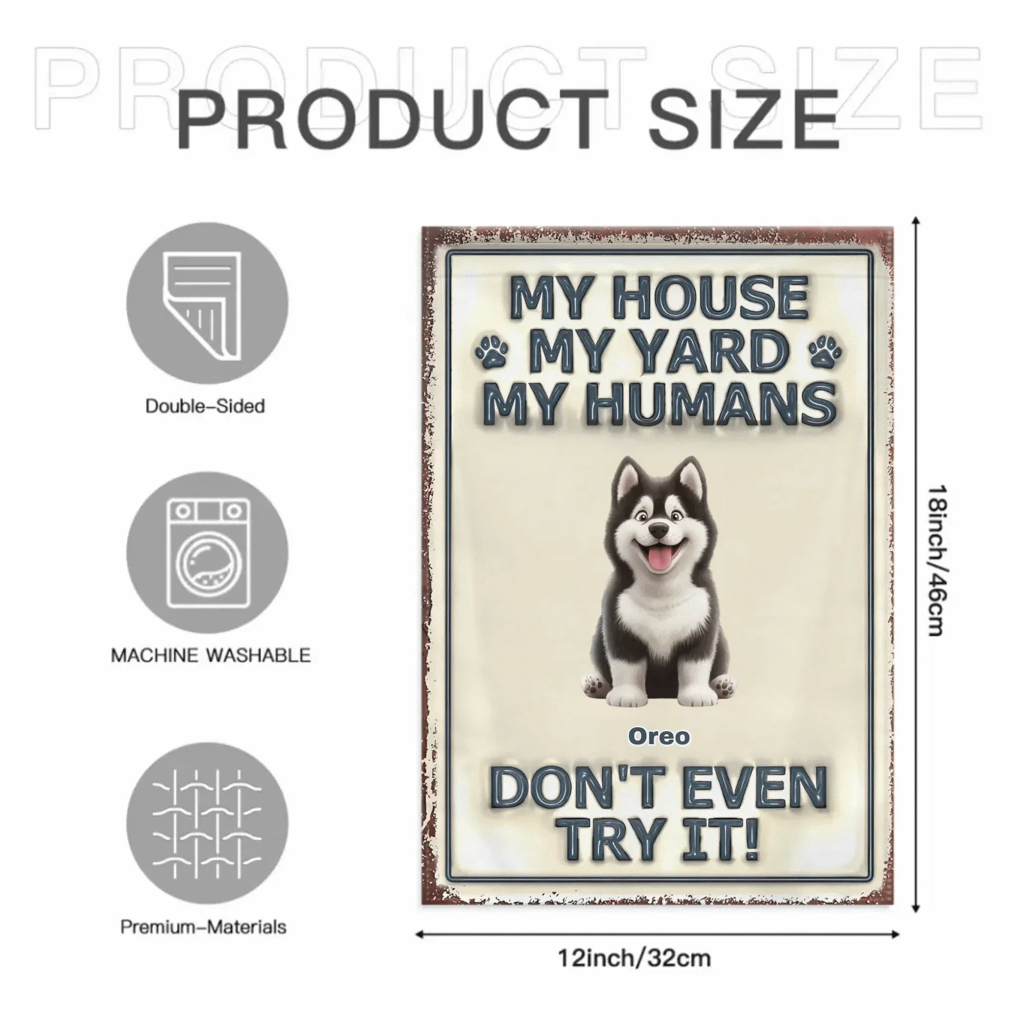 Customized Pet Pattern Flag - Personalized Decorative Garden Flags with Pet Breed Image and Name - A Gift For Dog Owners,Dog Lovers - Joliny