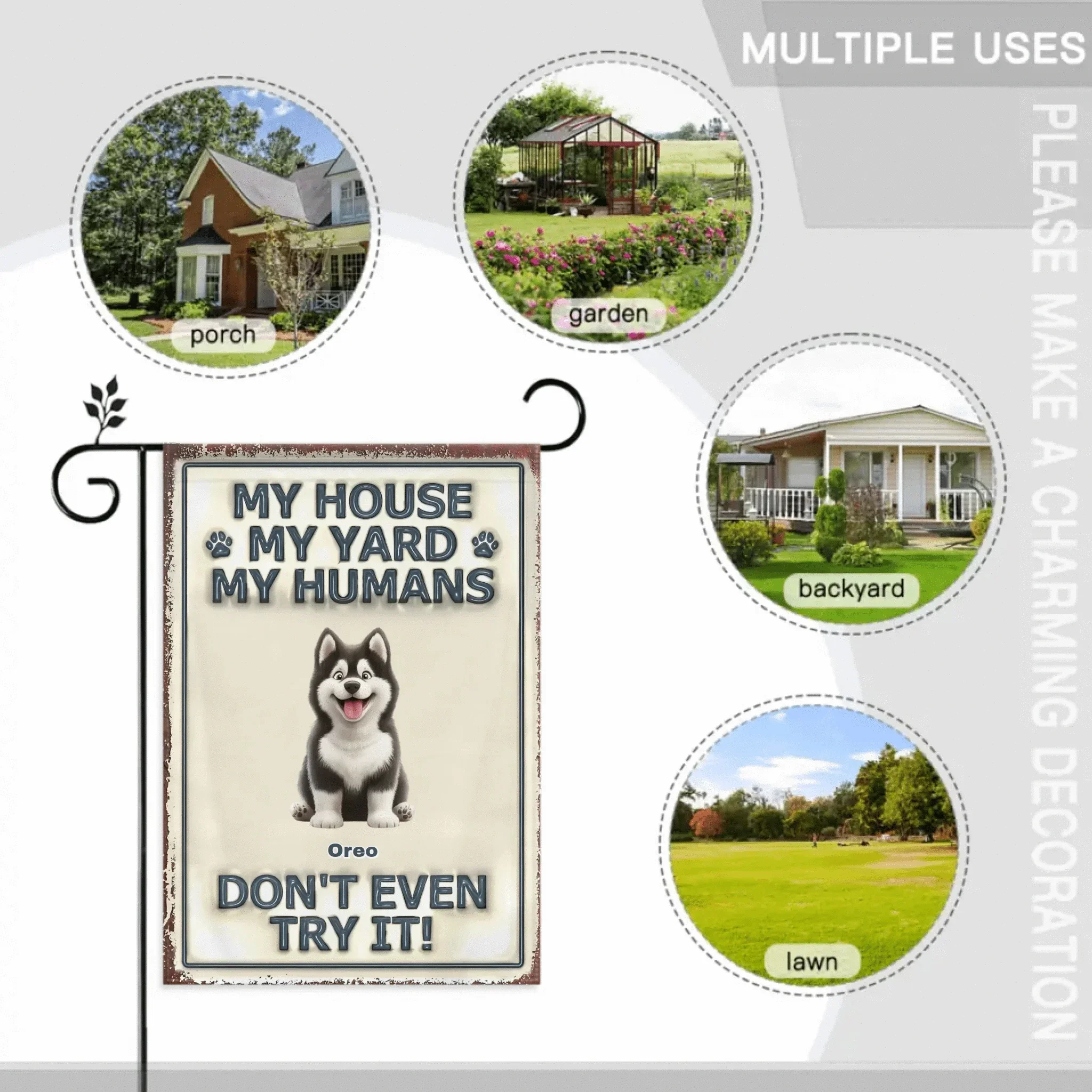 Customized Pet Pattern Flag - Personalized Decorative Garden Flags with Pet Breed Image and Name - A Gift For Dog Owners,Dog Lovers - Joliny