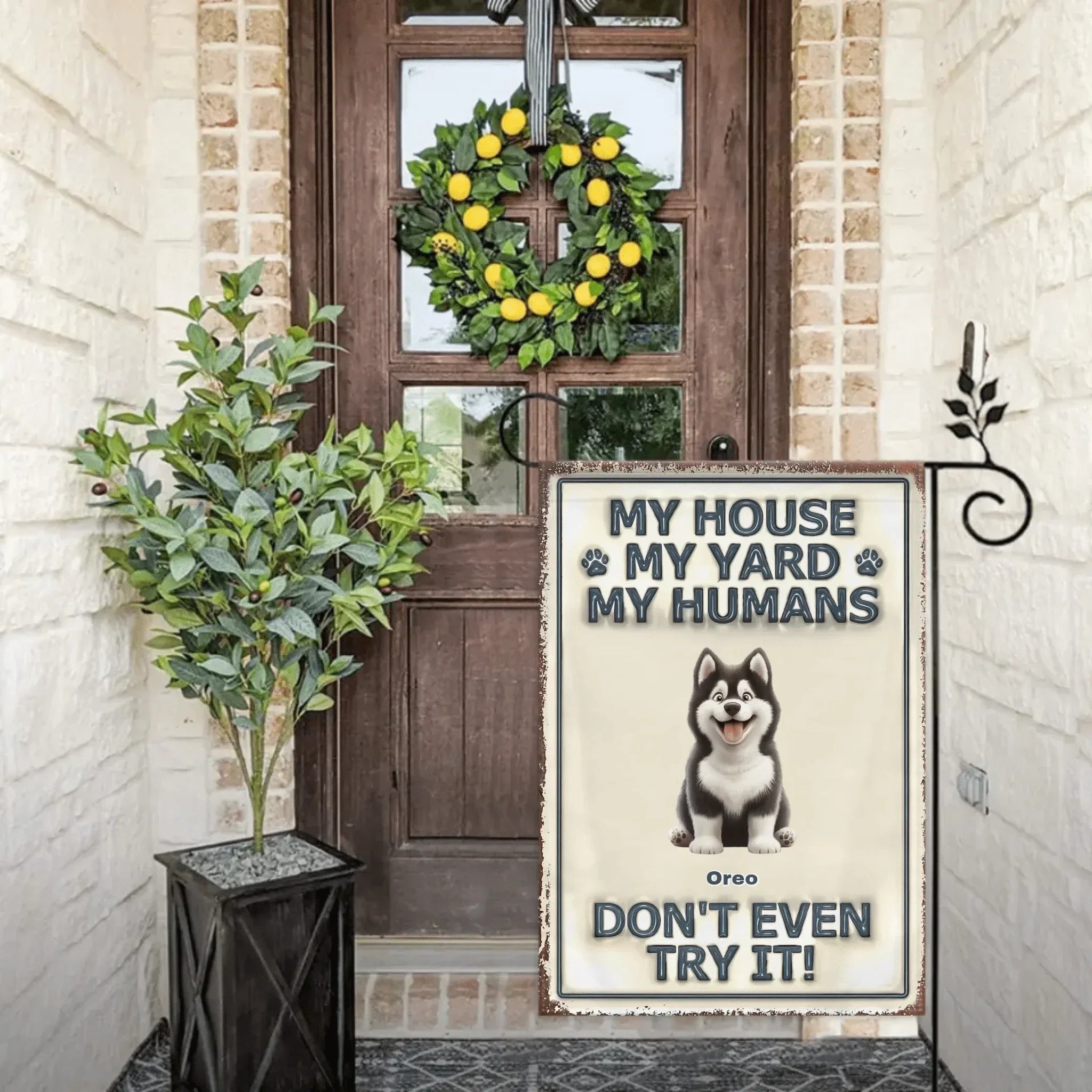 Customized Pet Pattern Flag - Personalized Decorative Garden Flags with Pet Breed Image and Name - A Gift For Dog Owners,Dog Lovers - Joliny