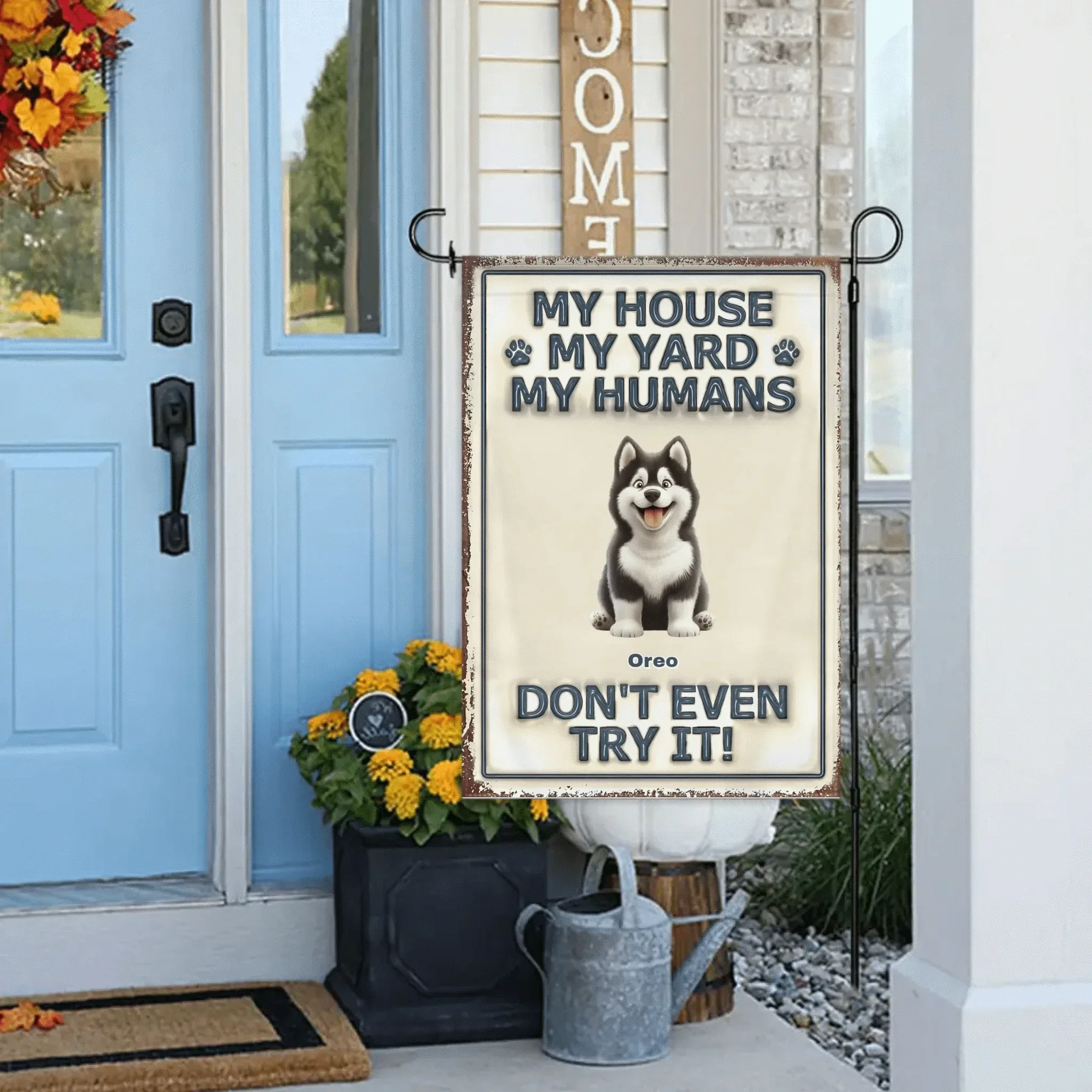 Customized Pet Pattern Flag - Personalized Decorative Garden Flags with Pet Breed Image and Name - A Gift For Dog Owners,Dog Lovers - Joliny