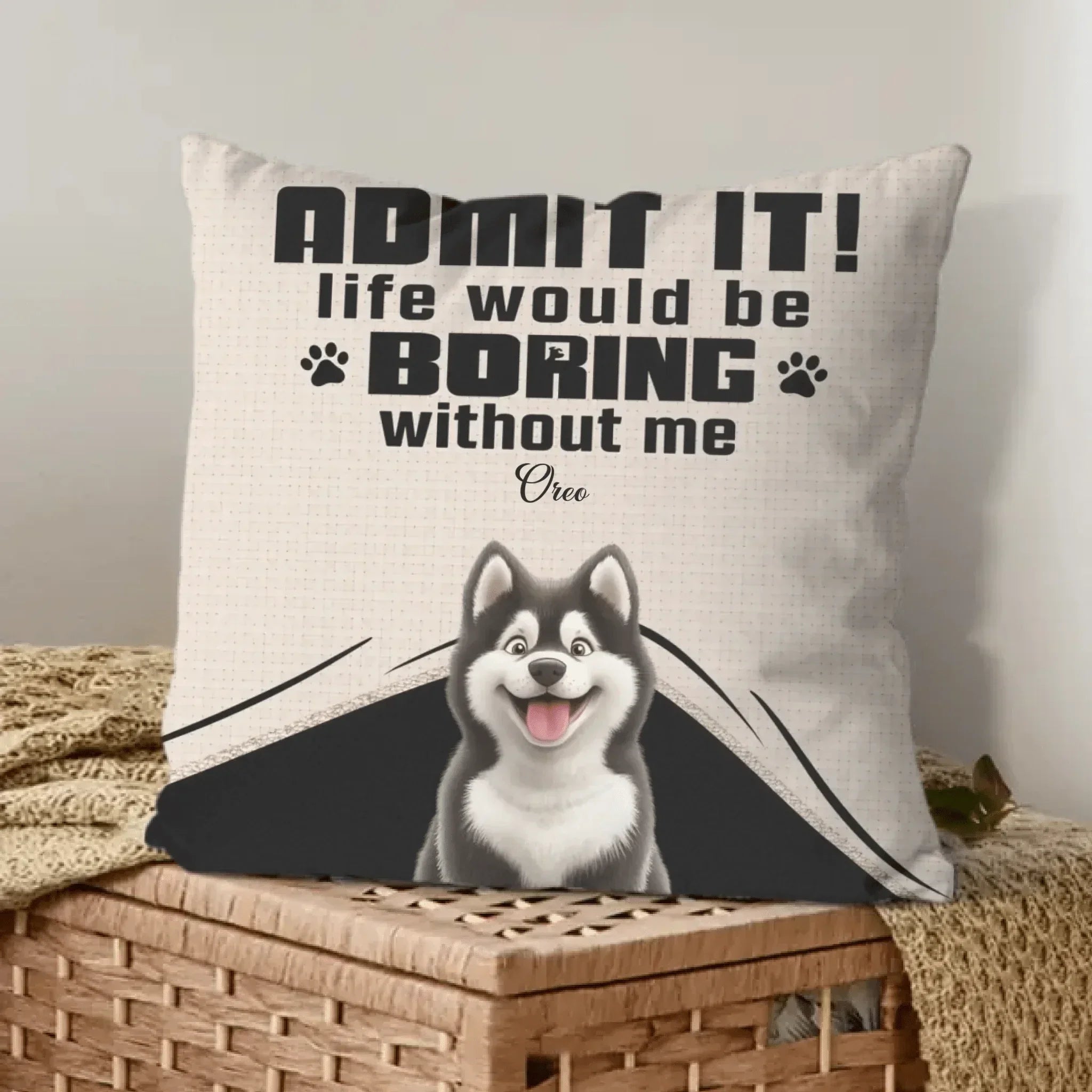 Customized Pet Pattern Pillowcase - Personalized Decorative Pillowcase with Pet Breed Image and Name - A Gift For Dog Owners,Dog Lovers - Joliny