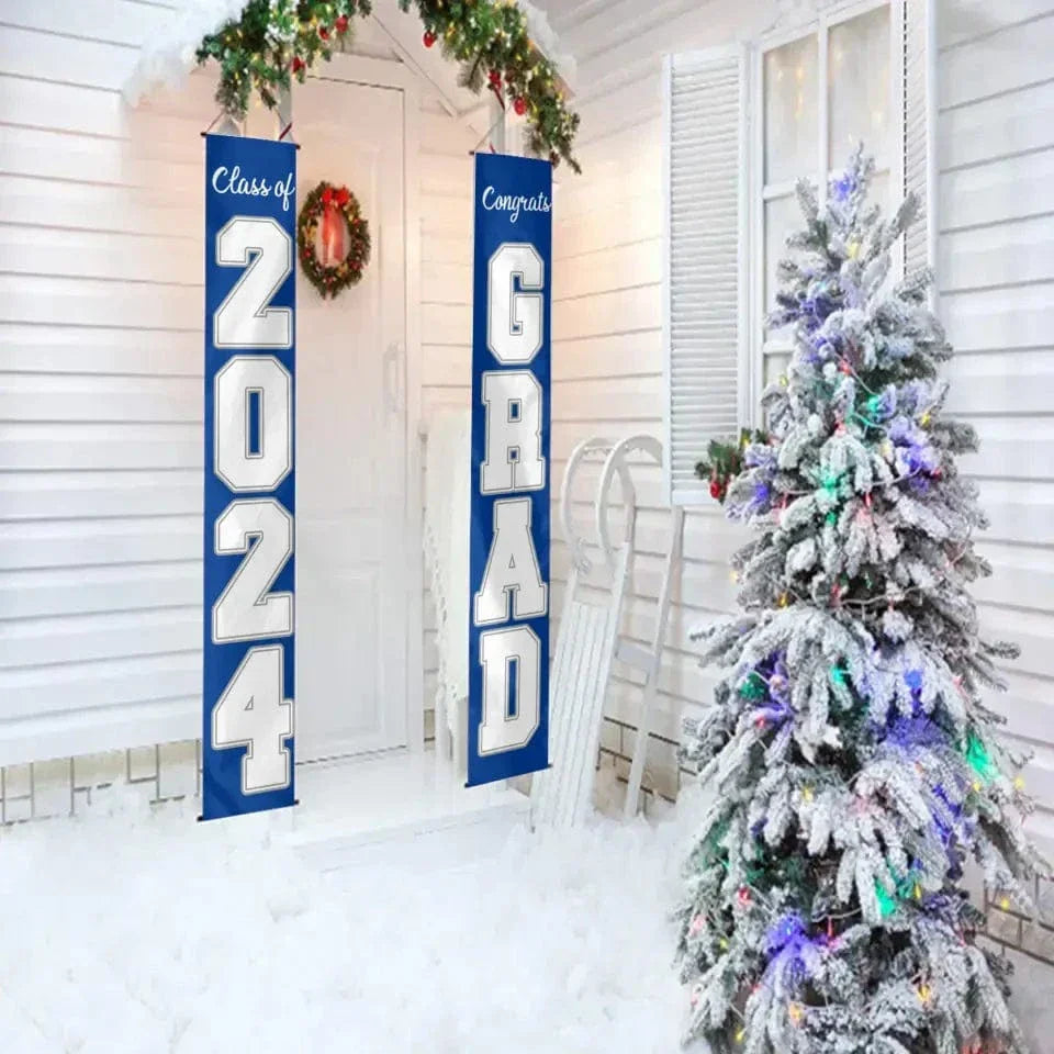 Customized Picture School Badge Congratulations to the Class of 2024 Door Banner - Joliny