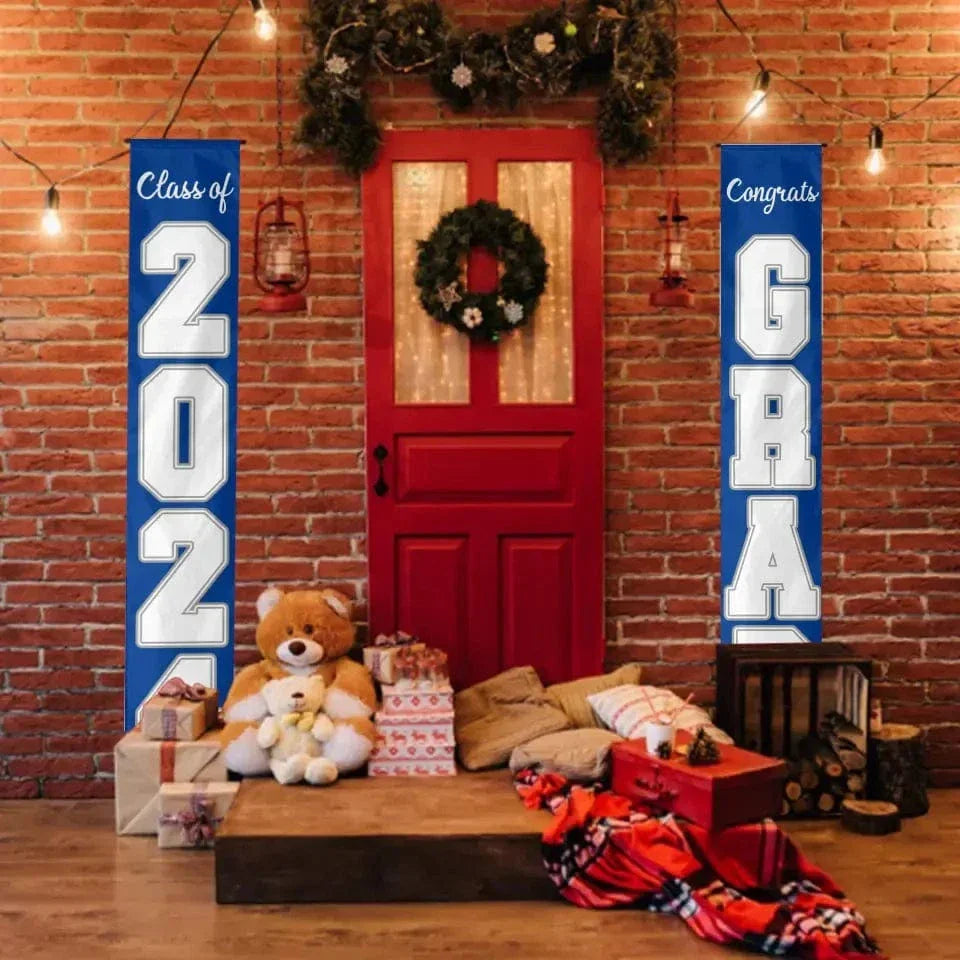 Customized Picture School Badge Congratulations to the Class of 2024 Door Banner - Joliny