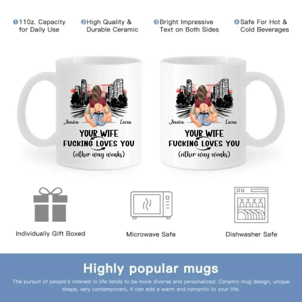 Customized Safe Driving Reminder Mug - Personalized Name and Character Safe Driving Themed Couple's Mug - A Gift For Husband,Boyfriend - Joliny