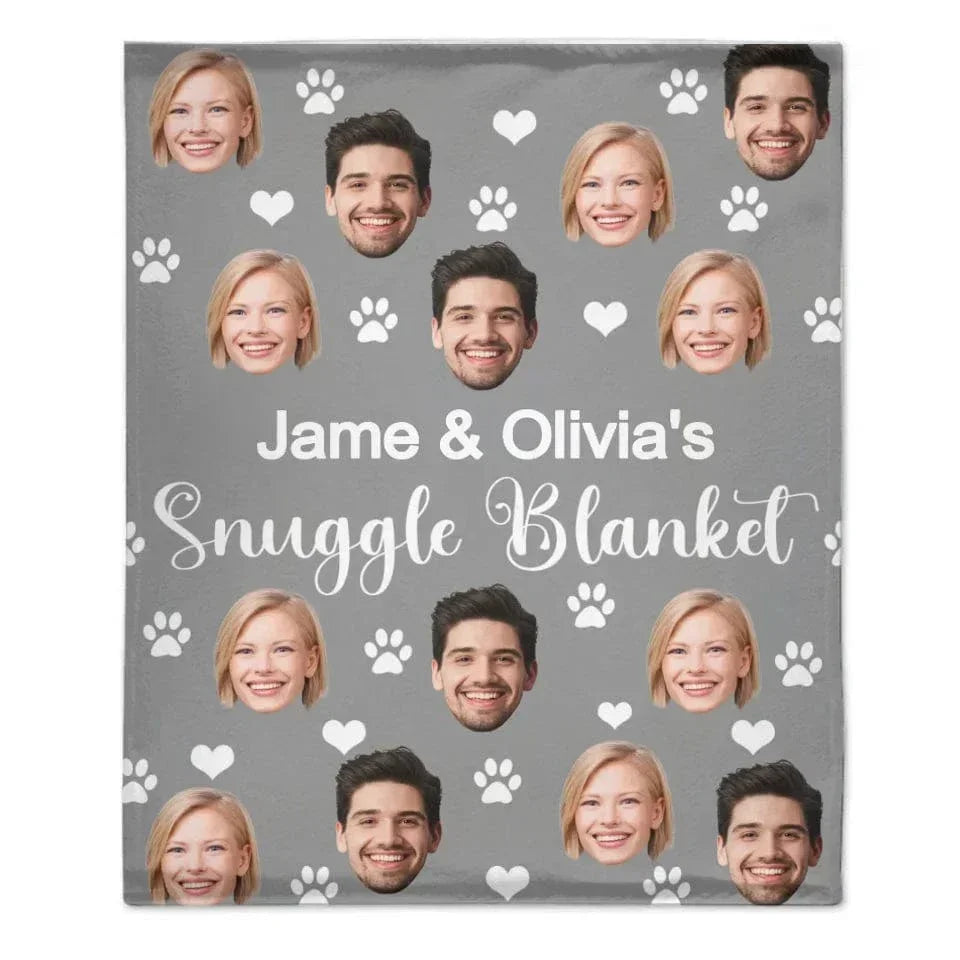 Customized Snuggle Blanket - Personalized Photo And Name Flannel Blanket - A Gift for Couples,Friend,Family - Joliny