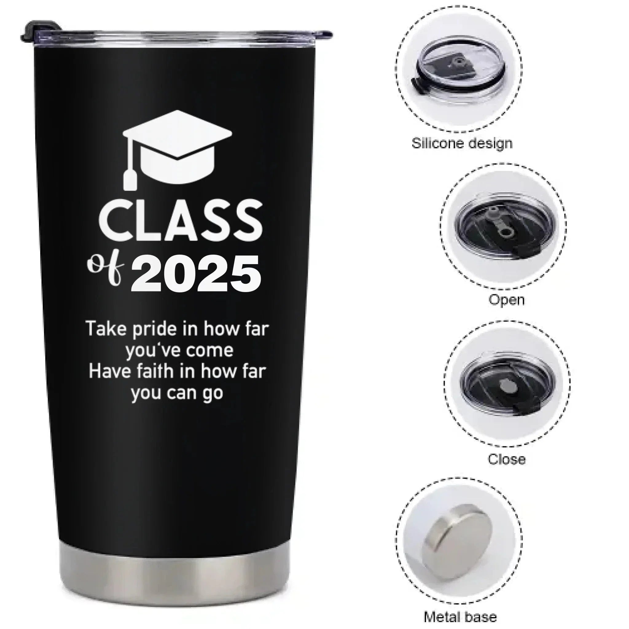 Customized Thermos Cup for Graduation Season - Personalized Name-themed Fun Advertising Text Thermos Cup - A Commemorative Gift For Family,Friend,BFF,Graduate - Joliny