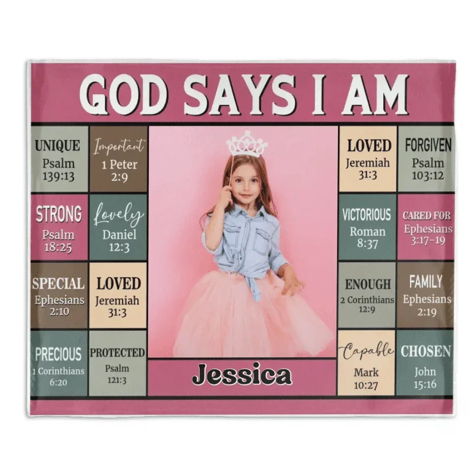 Customized Warm Horizontal Blankets - Soft Facecloth Blanket Personalized With Child's Name And Photo - A Gift For Child - Joliny