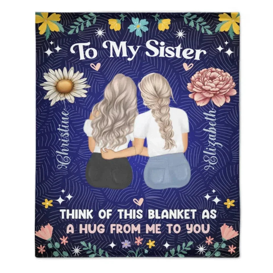Customized Women's Snuggle Blanket - Memorial Blanket With Personalized Theme,Girls' Cartoon Image,Name And Birthday Flower - A Gift For Mom,Daughter,Sister,BFF - Joliny