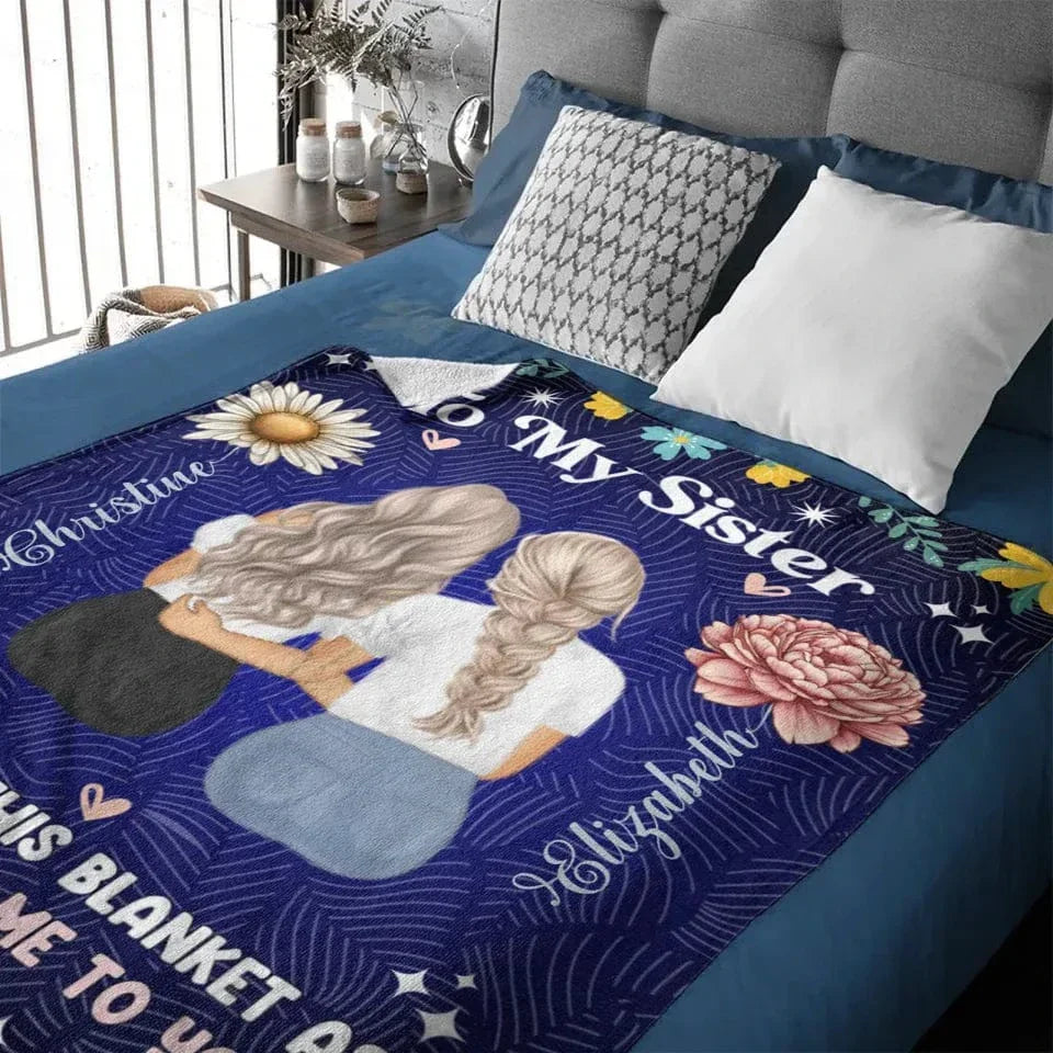 Customized Women's Snuggle Blanket - Memorial Blanket With Personalized Theme,Girls' Cartoon Image,Name And Birthday Flower - A Gift For Mom,Daughter,Sister,BFF - Joliny
