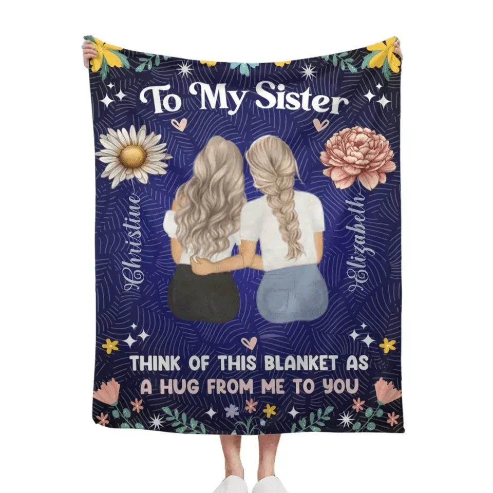 Customized Women's Snuggle Blanket - Memorial Blanket With Personalized Theme,Girls' Cartoon Image,Name And Birthday Flower - A Gift For Mom,Daughter,Sister,BFF - Joliny