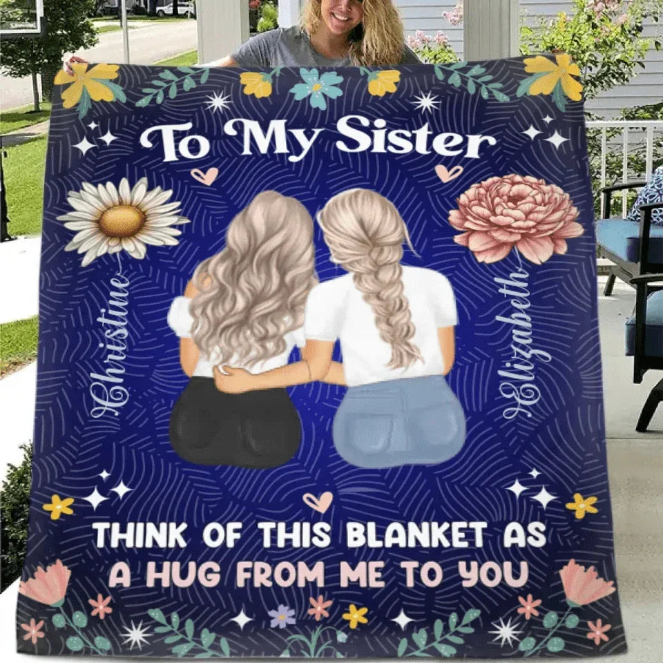 Customized Women's Snuggle Blanket - Memorial Blanket With Personalized Theme,Girls' Cartoon Image,Name And Birthday Flower - A Gift For Mom,Daughter,Sister,BFF - Joliny