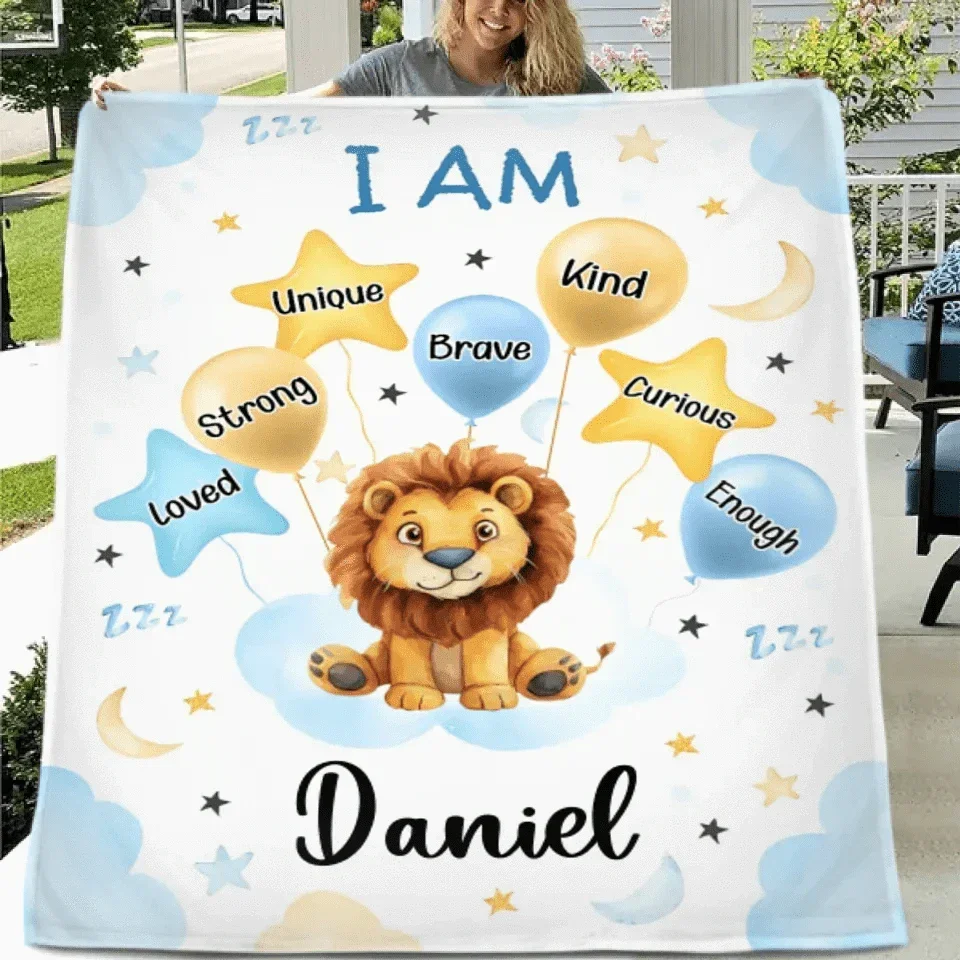 Cute Animal - Personalised Blanket With Name And Animal Print - A Gift For Family,Kids,Newborn - Joliny