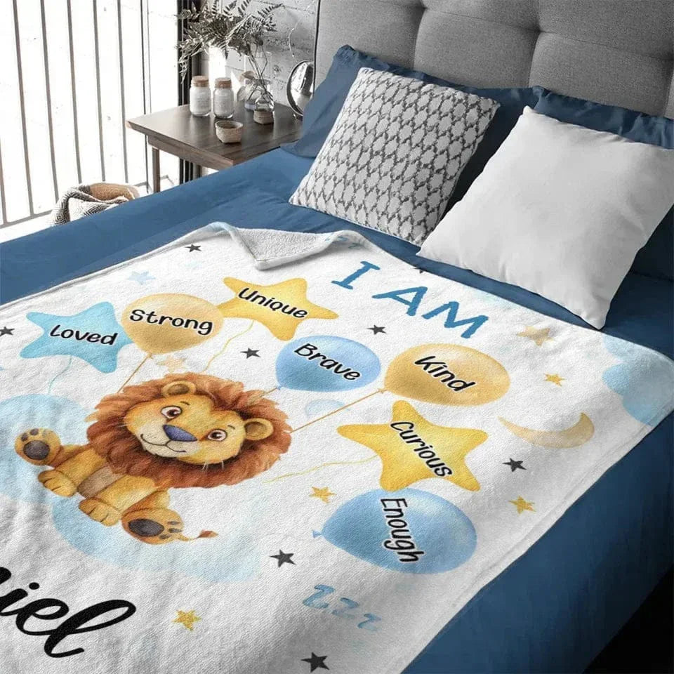 Cute Animal - Personalised Blanket With Name And Animal Print - A Gift For Family,Kids,Newborn - Joliny