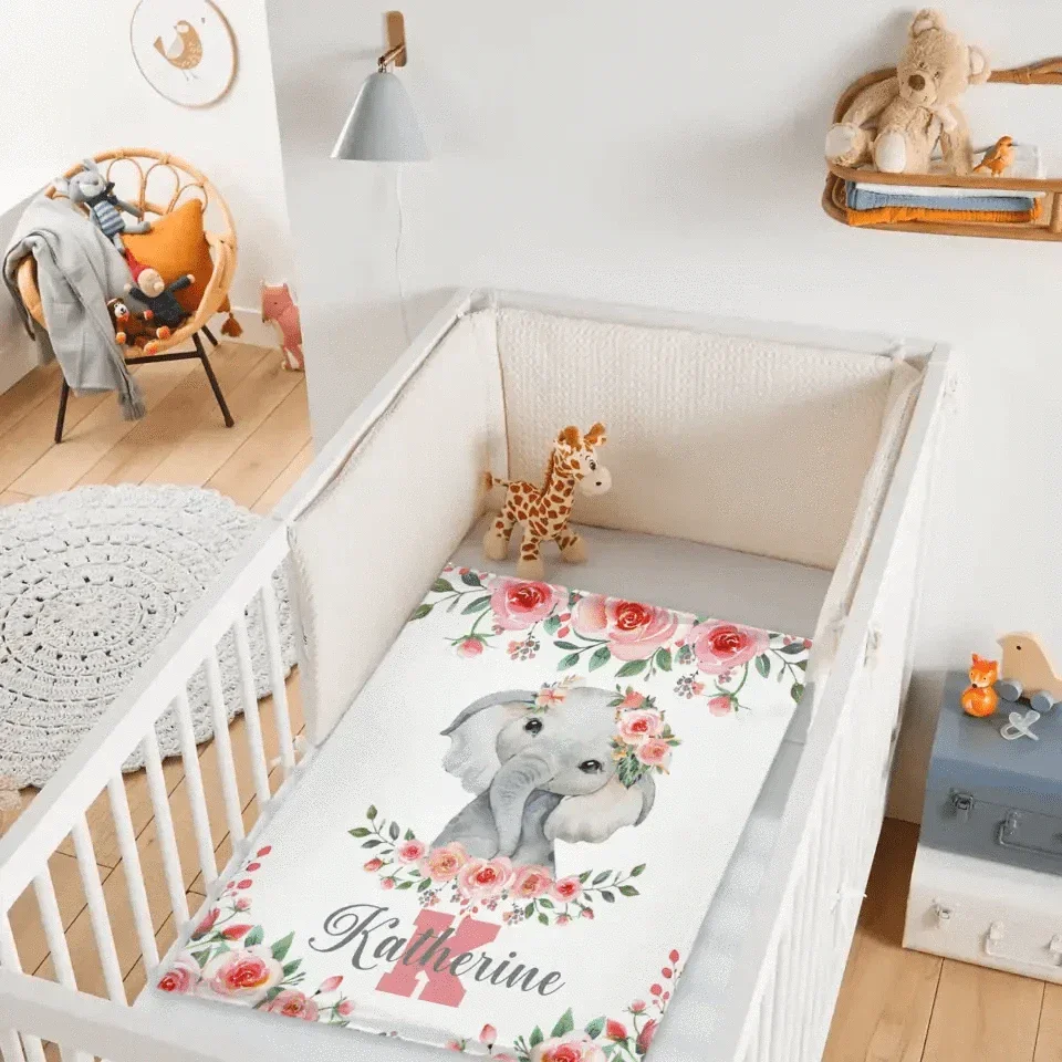 Cute Elephant - Personalised Name Blanket - Gifts for Children,Newborn,New Mom - Joliny