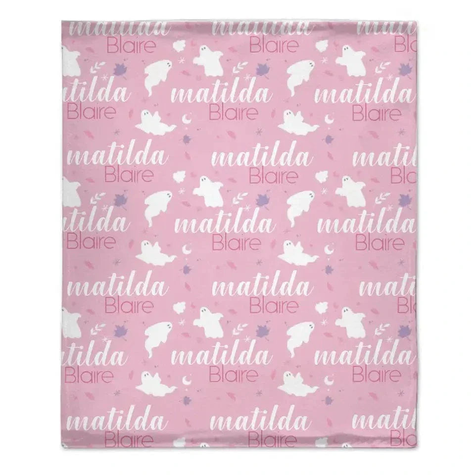 Cute Halloween Name Blanket, Personalized Ghost Blanket - Joliny