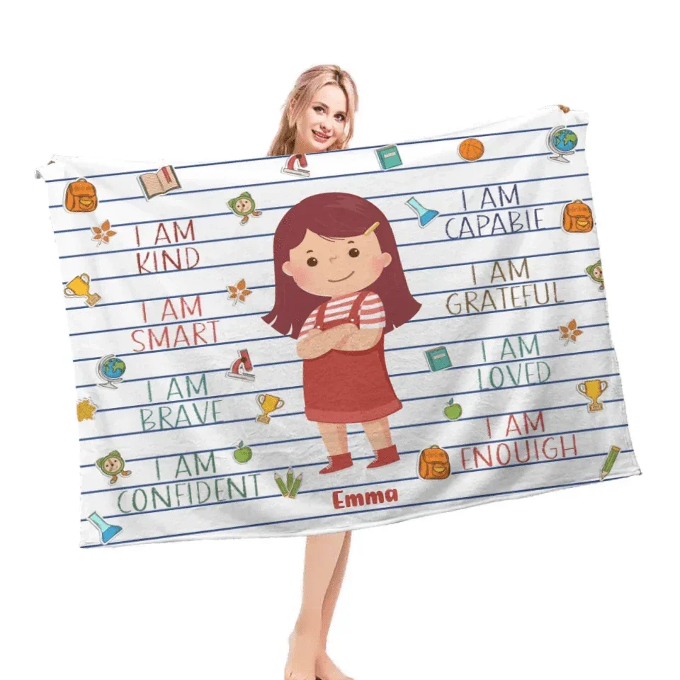 Cute Kids Customized Blanket - Personalized Name And Child Image Blankets - A Gift For Child - Joliny