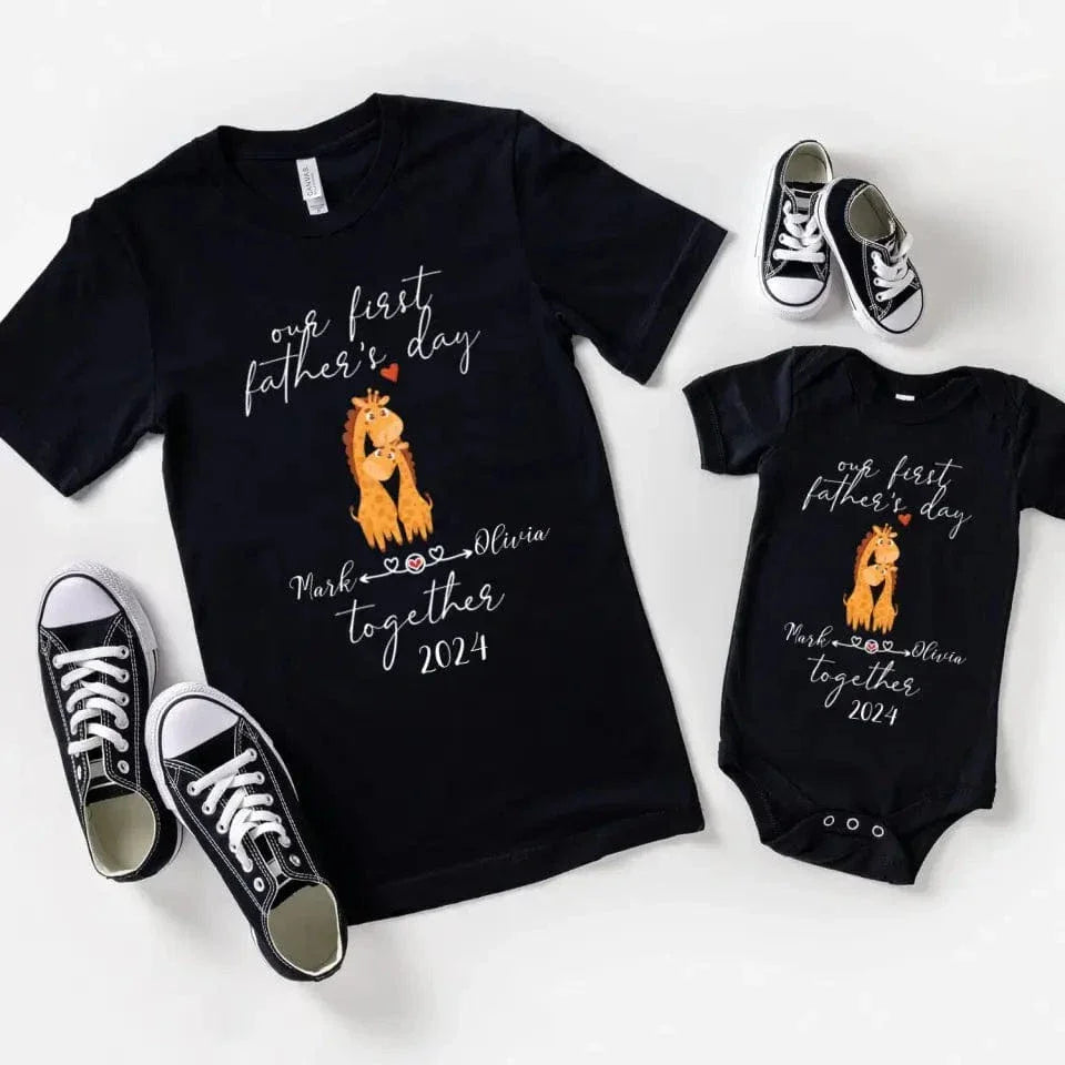 Dad And Me Matching Shirts - Our First Father's Day Custom Name Gift - Joliny