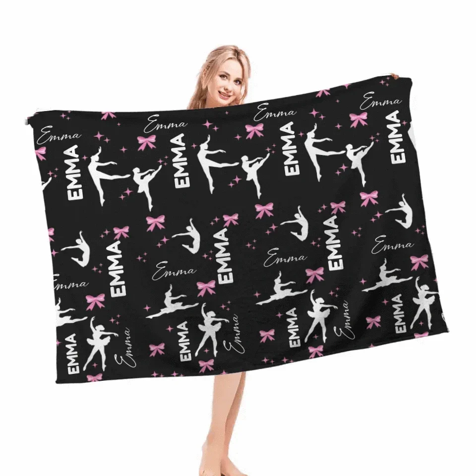 Dancing Girl Custom Name Personalized Blanket - Gifts for Girls - Joliny