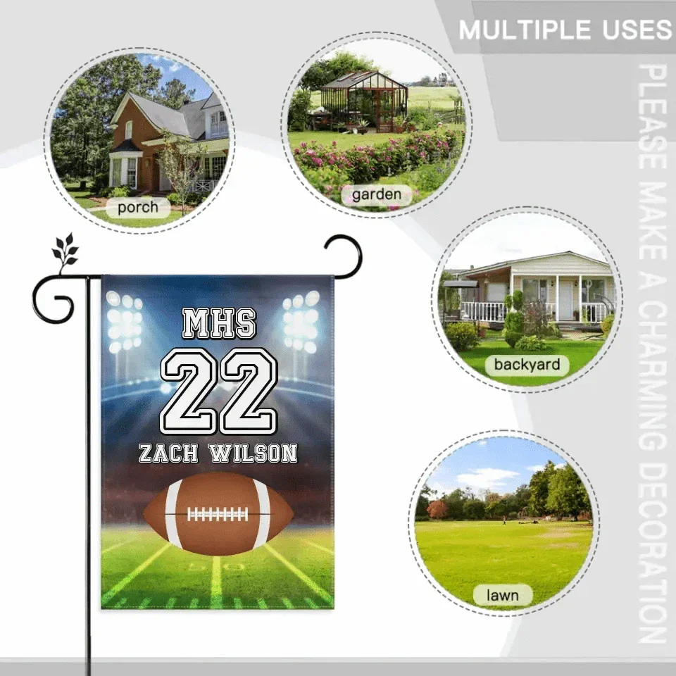 Decorative Flags - Personalized Football Flag - Gift For The School Athletes,Children - Joliny