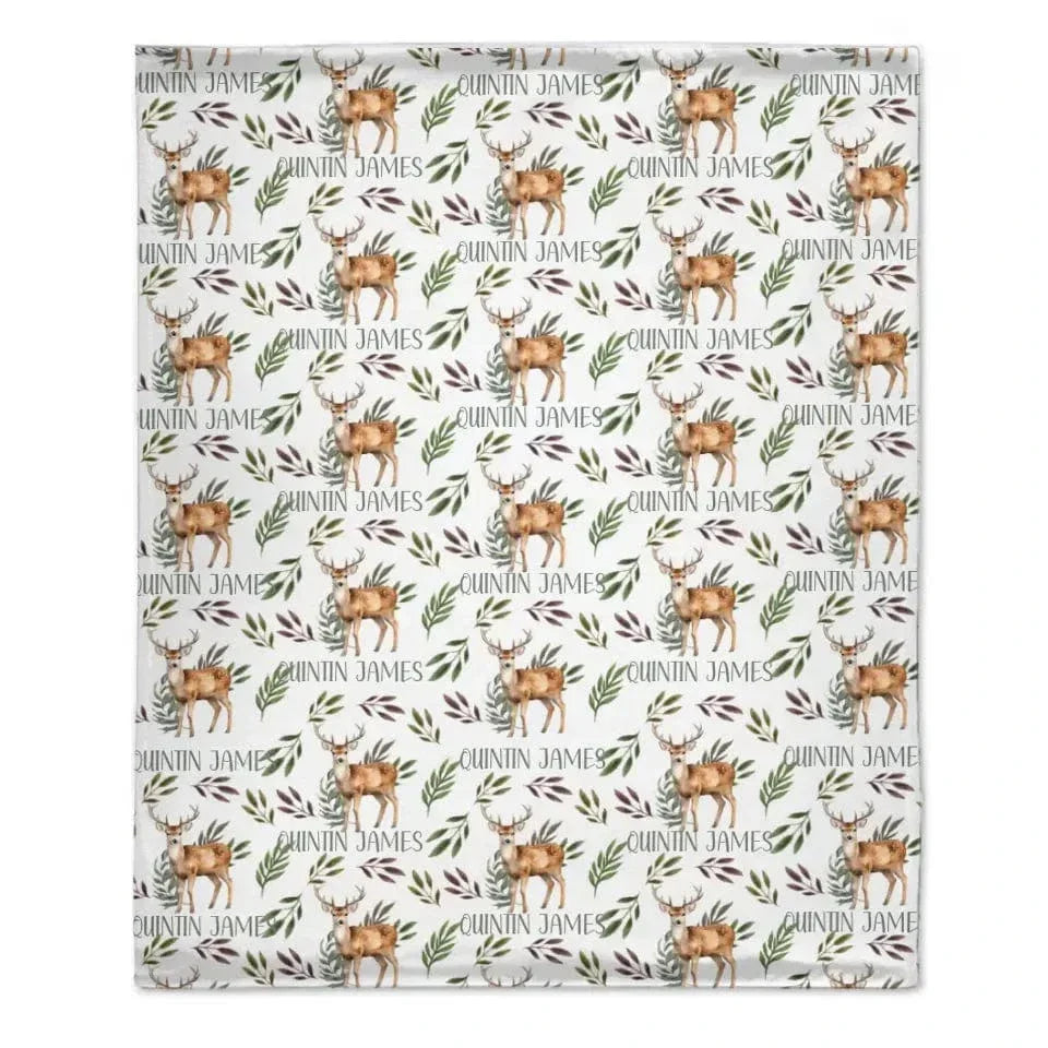 Deer Blanket for Boys, Customized Name Baby Boy Blanket, Gift for Baby - Joliny