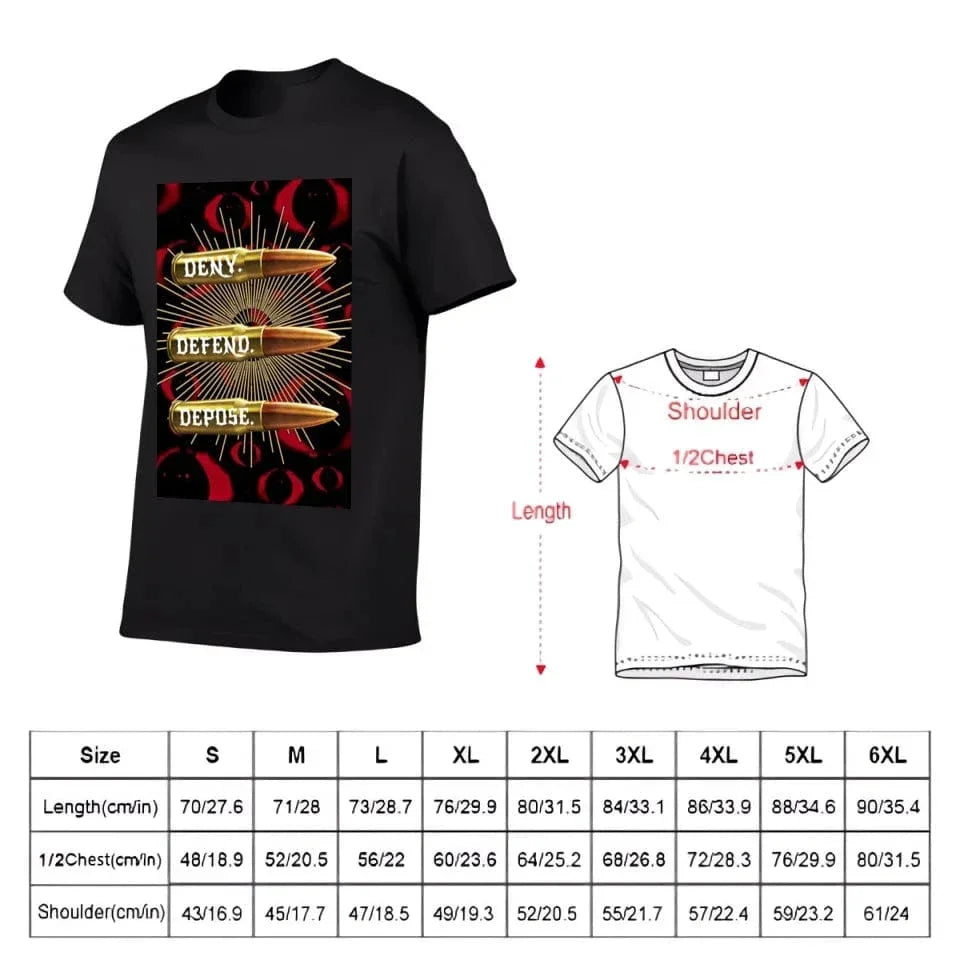 Deny,Defend and Depose Themed Bullet Pattern Clothing - A Gift For Friend,Family,Colleagues,Fellow Student,Roommates - Joliny