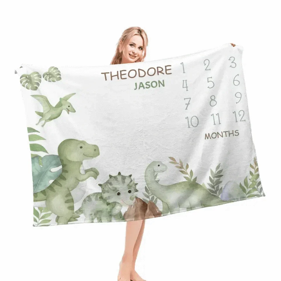 Personalized Blankets Customized Baby Blankets with Baby's Birth Month and Name - Joliny