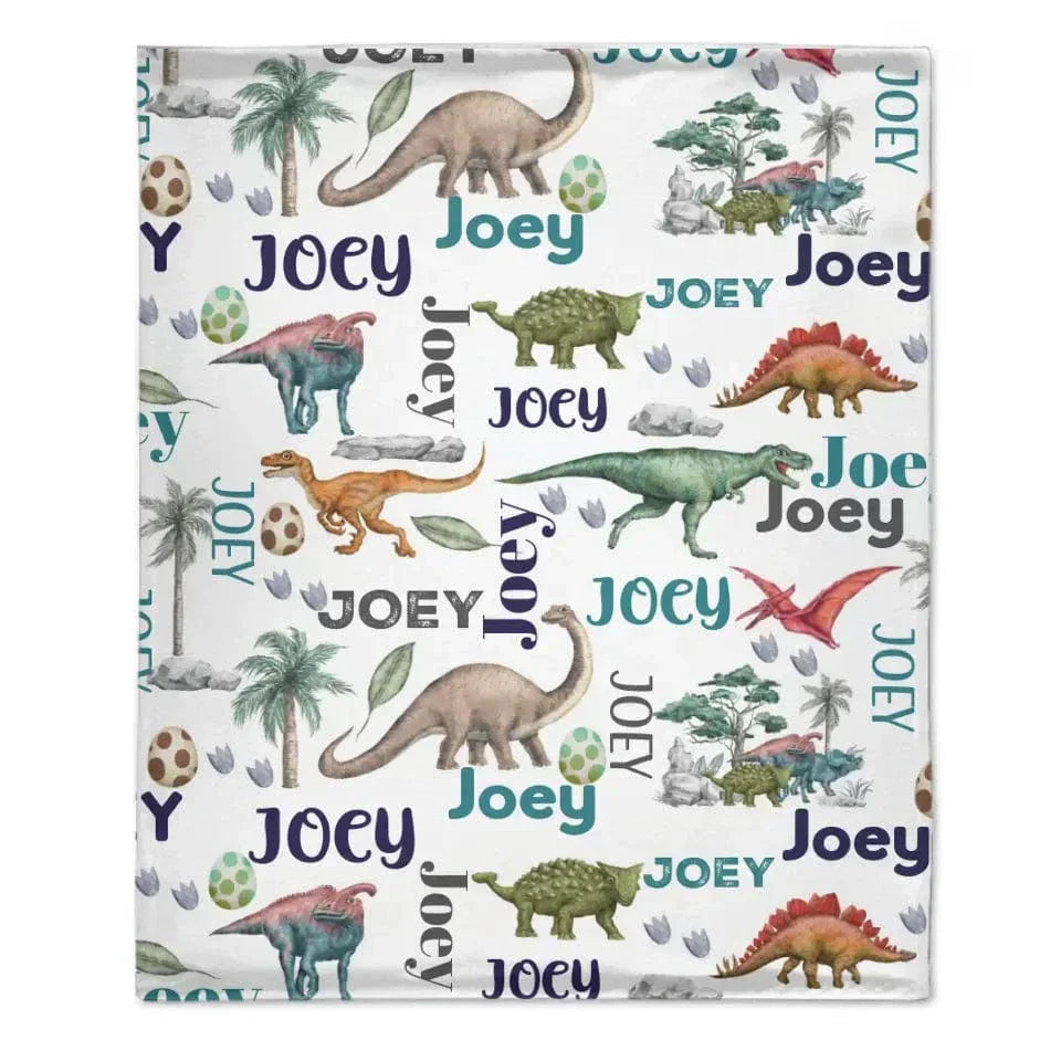 Dinosaur Century - Personalised Name Dinosaur Blanket - Gifts for Children,family - Joliny