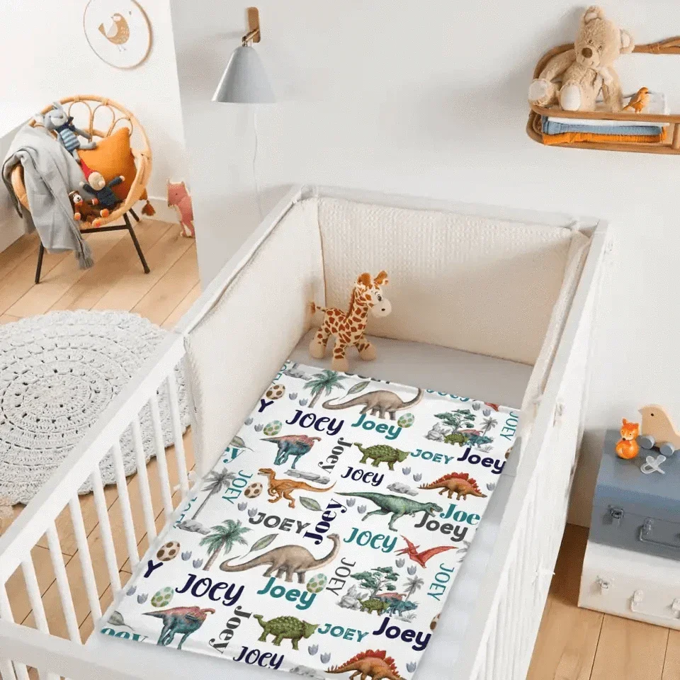 Dinosaur Century - Personalised Name Dinosaur Blanket - Gifts for Children,family - Joliny