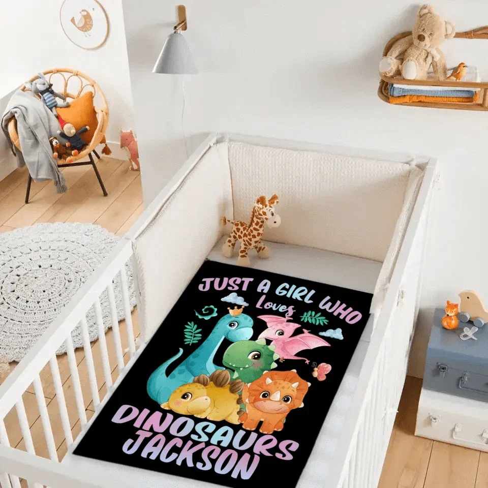 Dinosaurs - Personalised Name Dinosaur Blanket - Gifts for Girls,Dinosaur lovers - Joliny