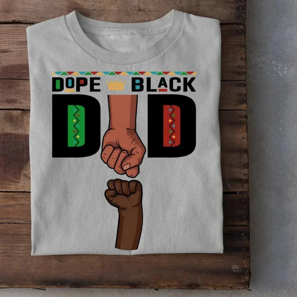 Dope Black Dad Fist Bump Father‘s Day Gift Personalized Shirt - Joliny