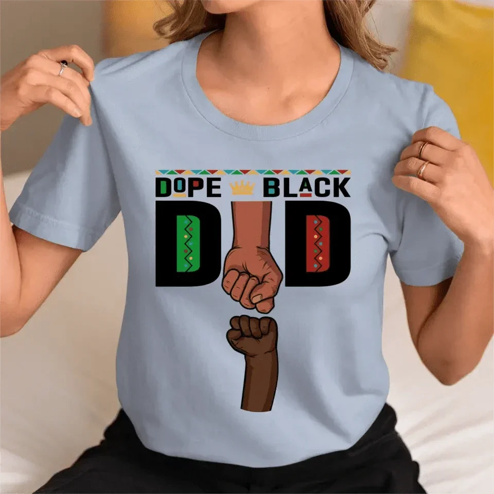 Dope Black Dad Fist Bump Father‘s Day Gift Personalized Shirt - Joliny