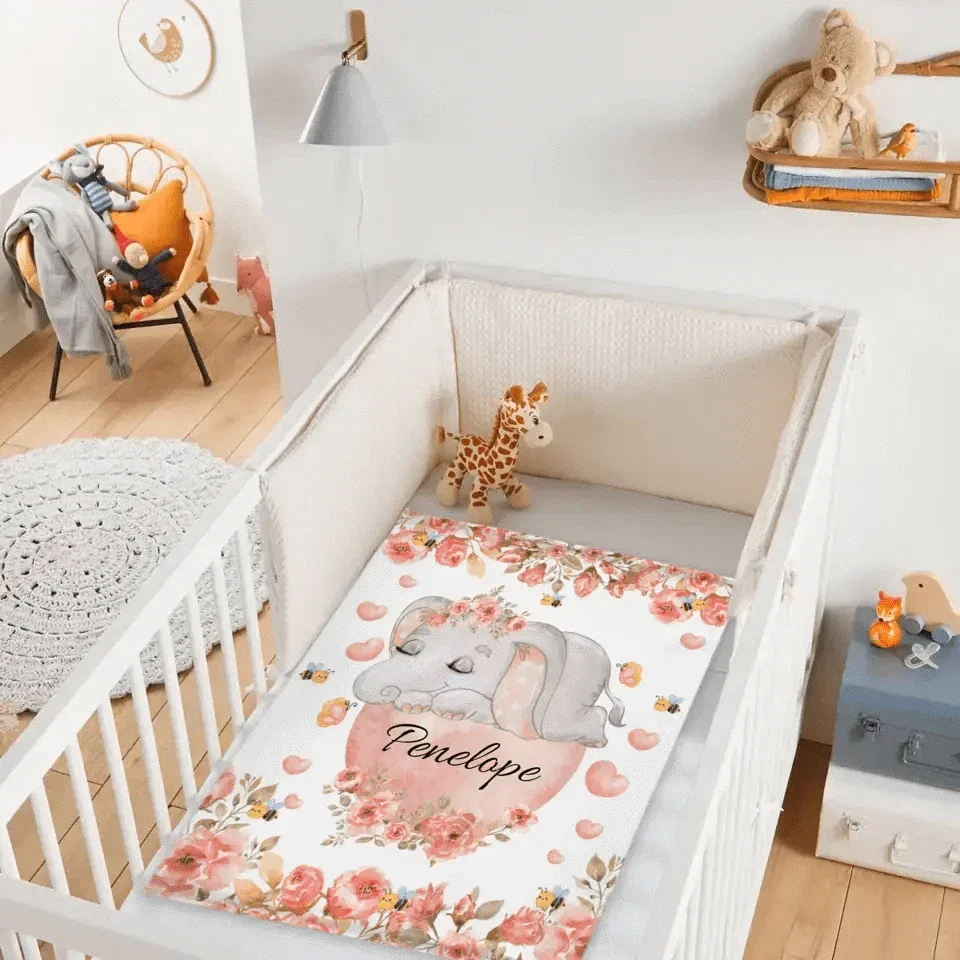Elephant Personalized Custom Blanket with Name for Newborn Toddler Birthday Anniversary Gifts - Joliny