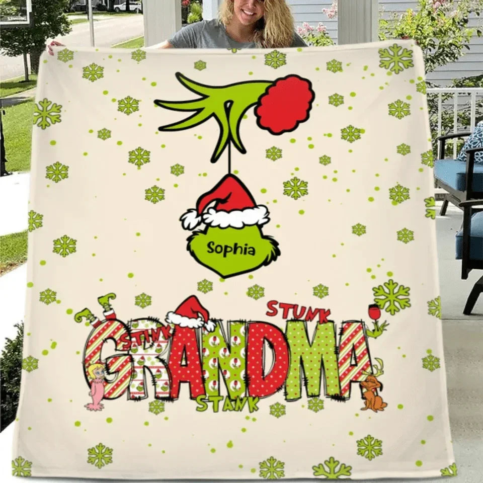 Family Christmas Blanket With Customizable Nicknames - Cozy Christmas Blanket Personalized with Nicknames and Family Names - A Gift For Family - Joliny