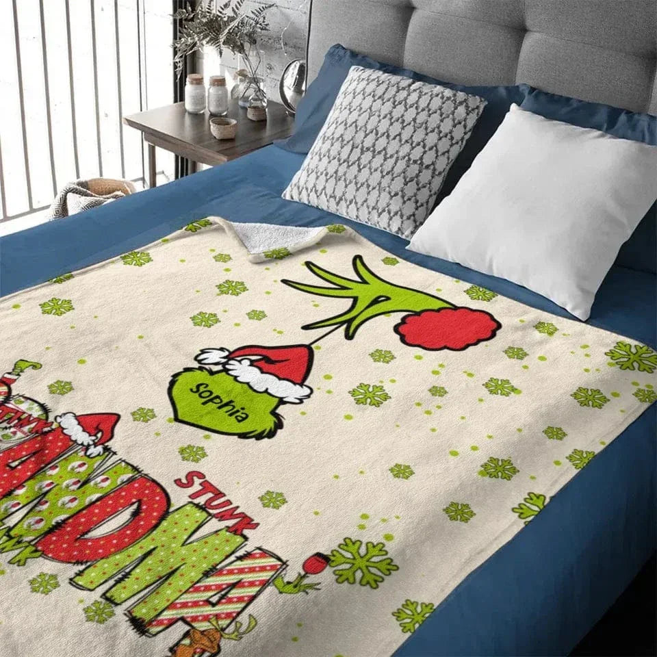 Family Christmas Blanket With Customizable Nicknames - Cozy Christmas Blanket Personalized with Nicknames and Family Names - A Gift For Family - Joliny
