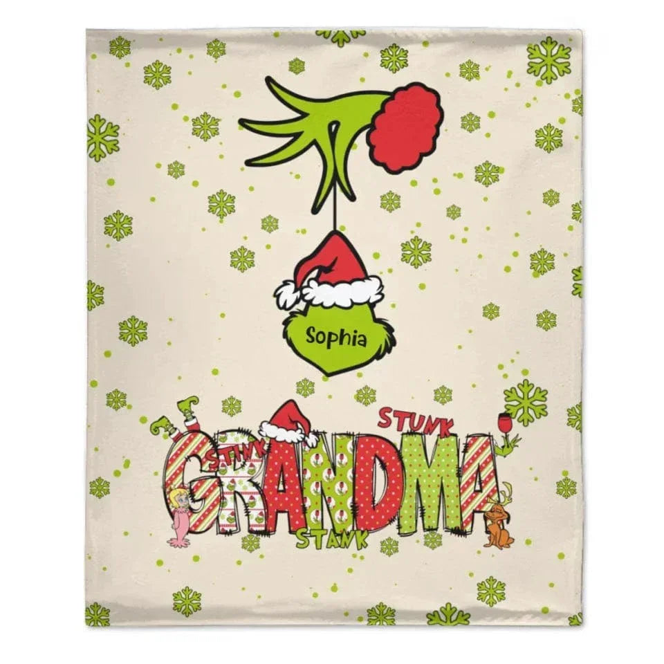 Family Christmas Blanket With Customizable Nicknames - Cozy Christmas Blanket Personalized with Nicknames and Family Names - A Gift For Family - Joliny