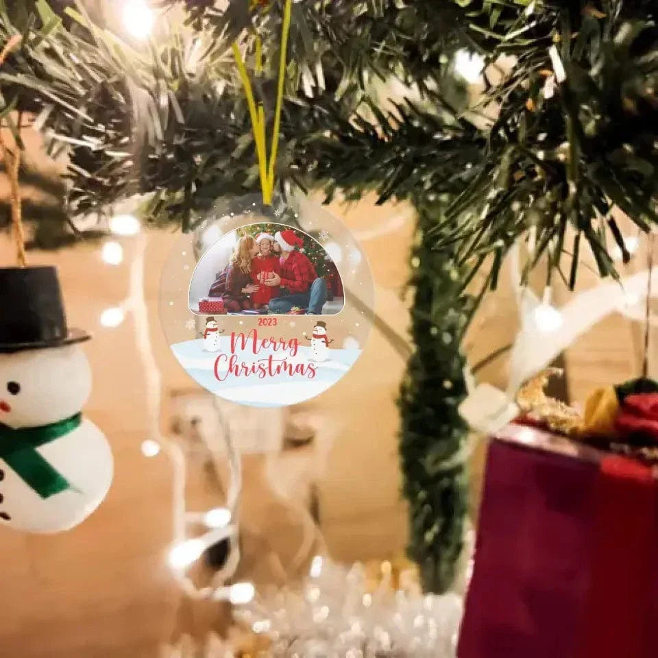 Family Keepsake - Personalized Circle Acrylic Photo Ornament - Joliny