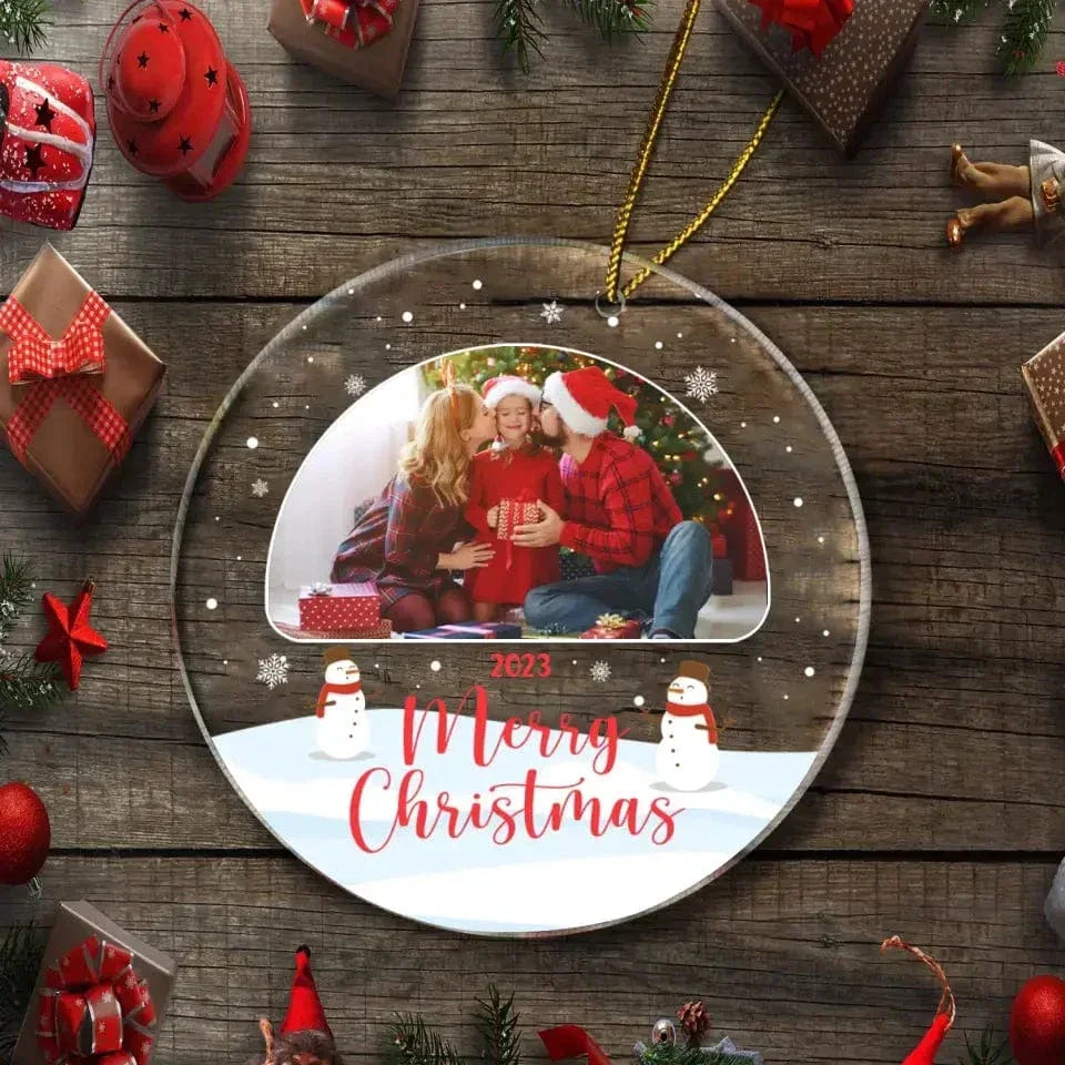 Family Keepsake - Personalized Circle Acrylic Photo Ornament - Joliny