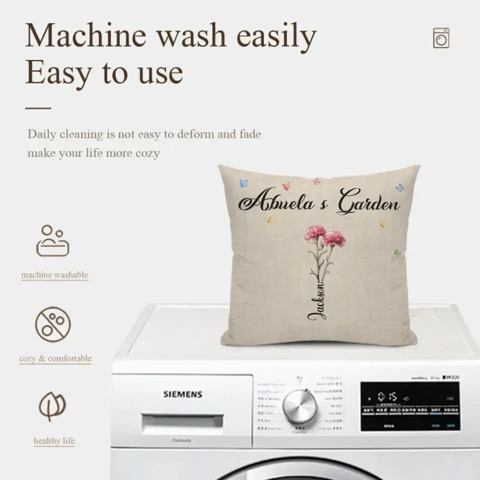 Family Personalized Custom Pillow - Grandma's Garden - Joliny