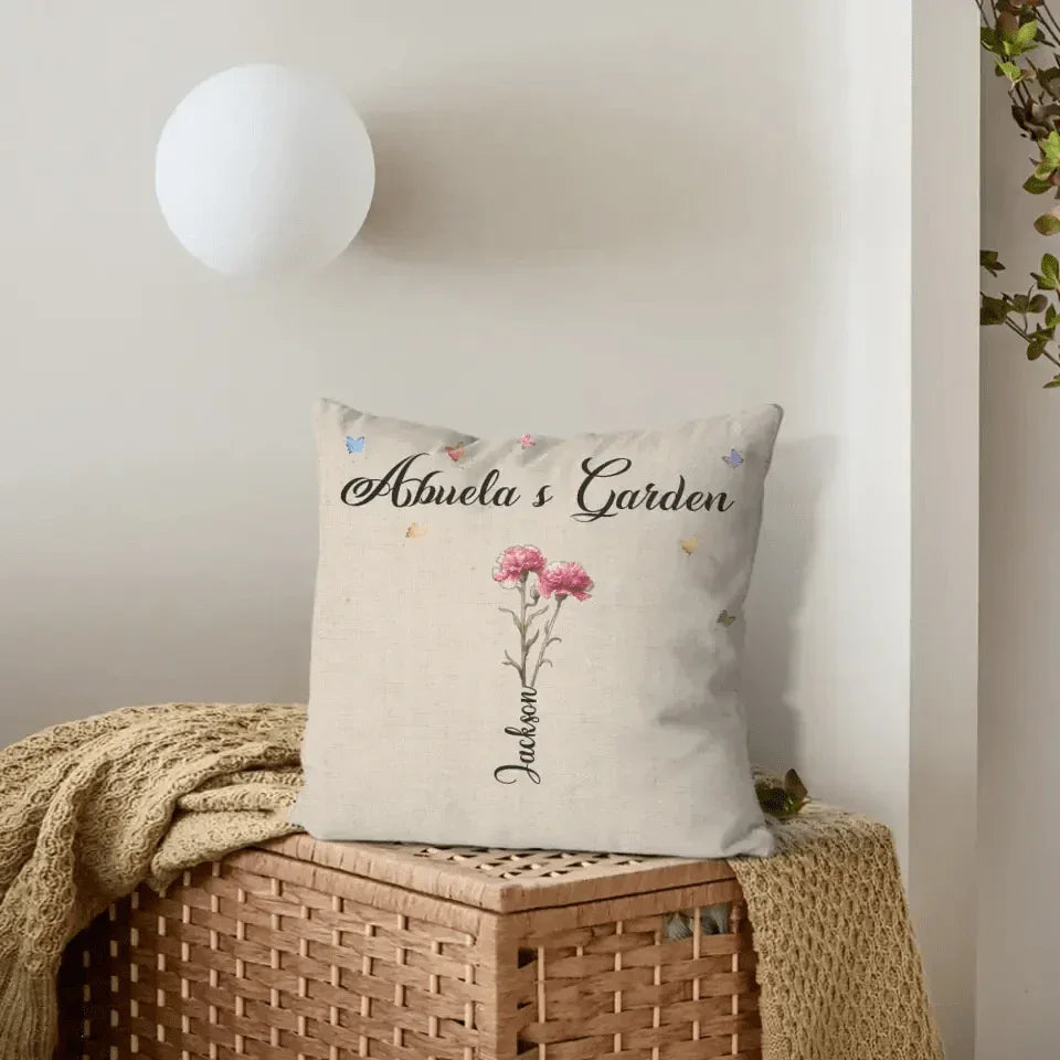 Family Personalized Custom Pillow - Grandma's Garden - Joliny