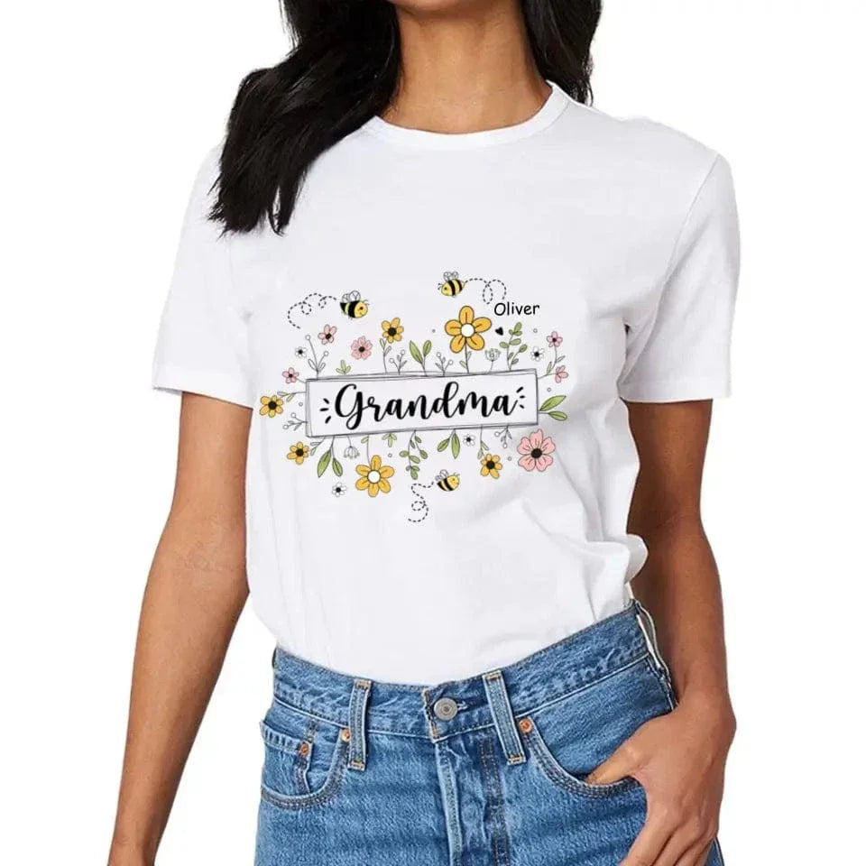 Family Personalized Custom T-shirt - Gift For Mom, Grandma - Joliny