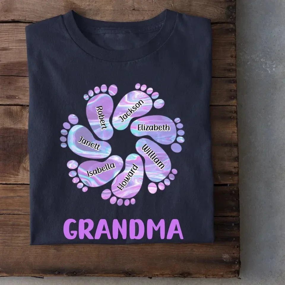 Family Personalized Custom Unisex T-shirt - Birthday Gift For Grandma, Happiness Is Being A Grandma - Joliny