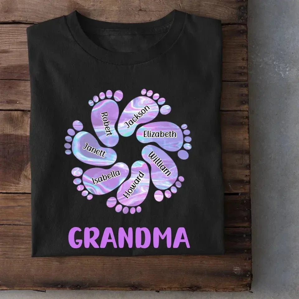Family Personalized Custom Unisex T-shirt - Birthday Gift For Grandma, Happiness Is Being A Grandma - Joliny