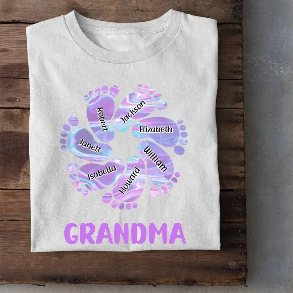 Family Personalized Custom Unisex T-shirt - Birthday Gift For Grandma, Happiness Is Being A Grandma - Joliny