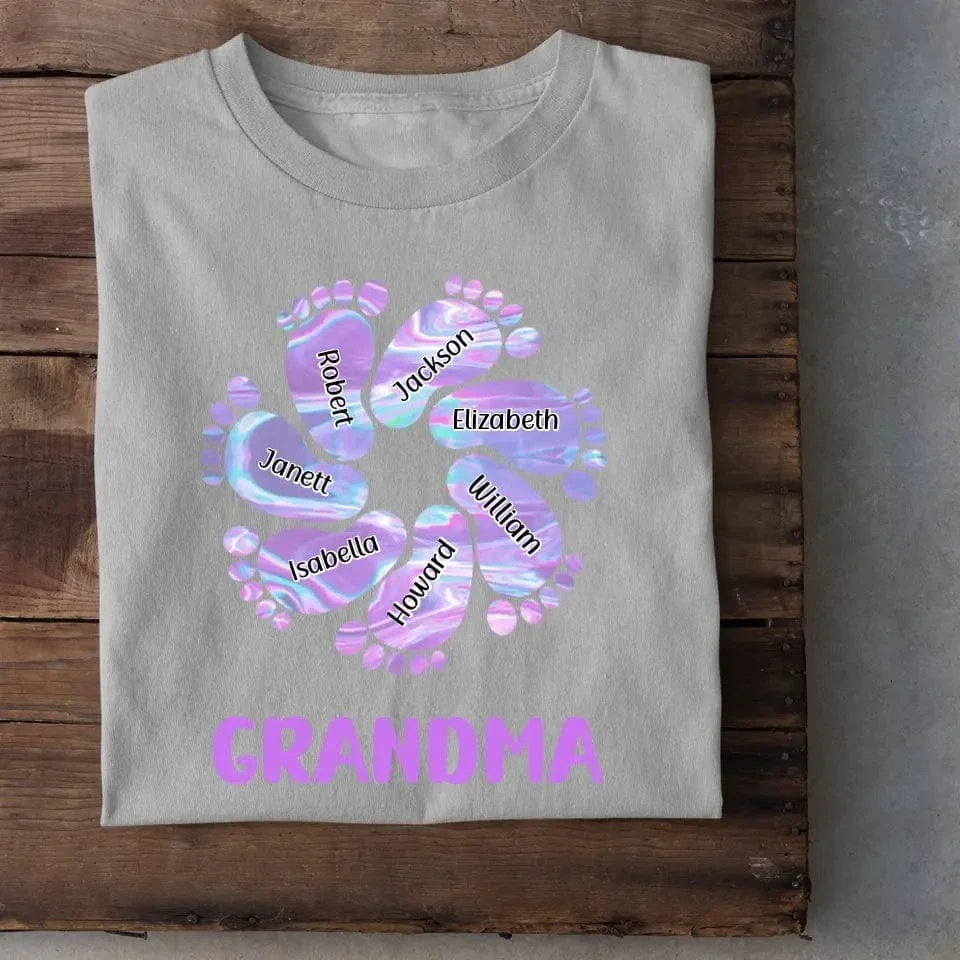 Family Personalized Custom Unisex T-shirt - Birthday Gift For Grandma, Happiness Is Being A Grandma - Joliny