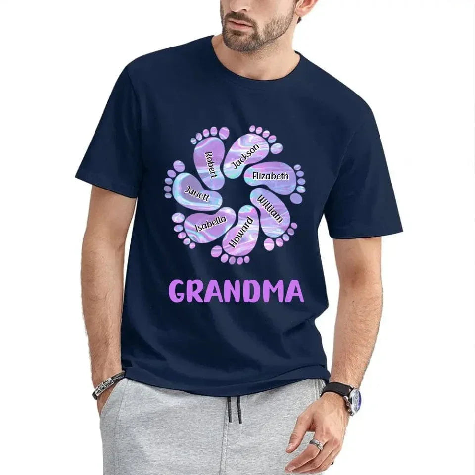 Family Personalized Custom Unisex T-shirt - Birthday Gift For Grandma, Happiness Is Being A Grandma - Joliny