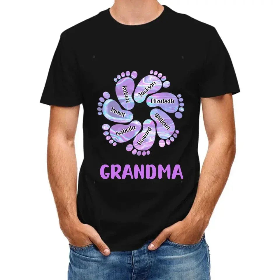 Family Personalized Custom Unisex T-shirt - Birthday Gift For Grandma, Happiness Is Being A Grandma - Joliny